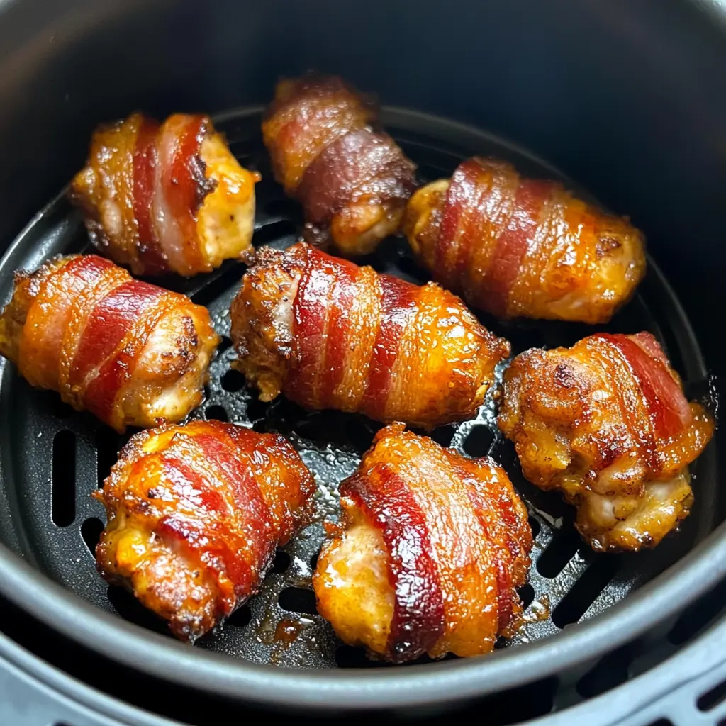 I love how these cheesy bacon-wrapped chicken bites are the ultimate party snack! Juicy chicken wrapped in crispy bacon and oozing with cheese – it’s a flavor explosion! Save this recipe for your next gathering or movie night!