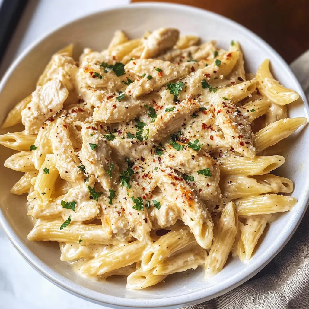 I love how easy and creamy this Crock Pot Garlic Parmesan Chicken Pasta is! With tender chicken and rich flavors, it's a weeknight winner. Save this recipe for your next family dinner or meal prep!