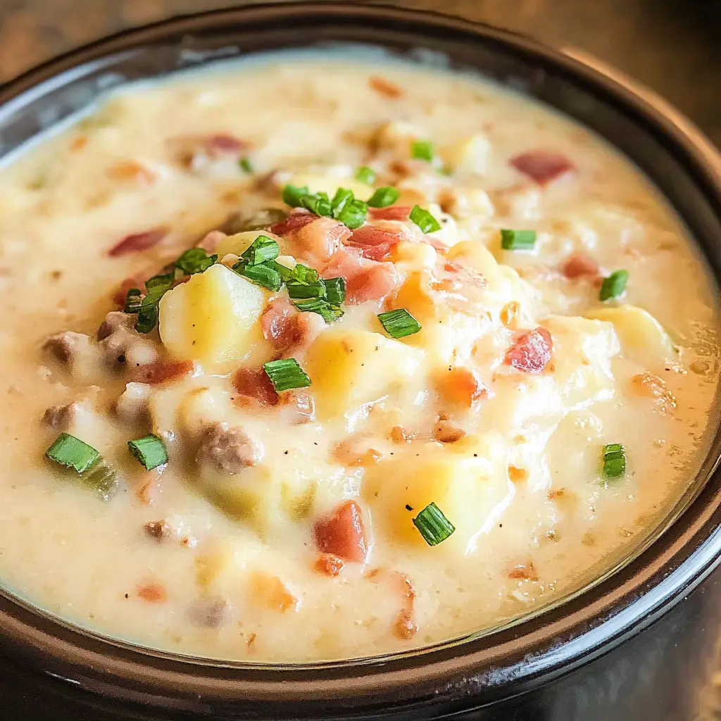 I love how comforting this Crock Pot Potato Soup is on chilly nights! With creamy potatoes, savory broth, and a hint of garlic, it's a bowl of warmth. Save this easy recipe for a cozy dinner any time!