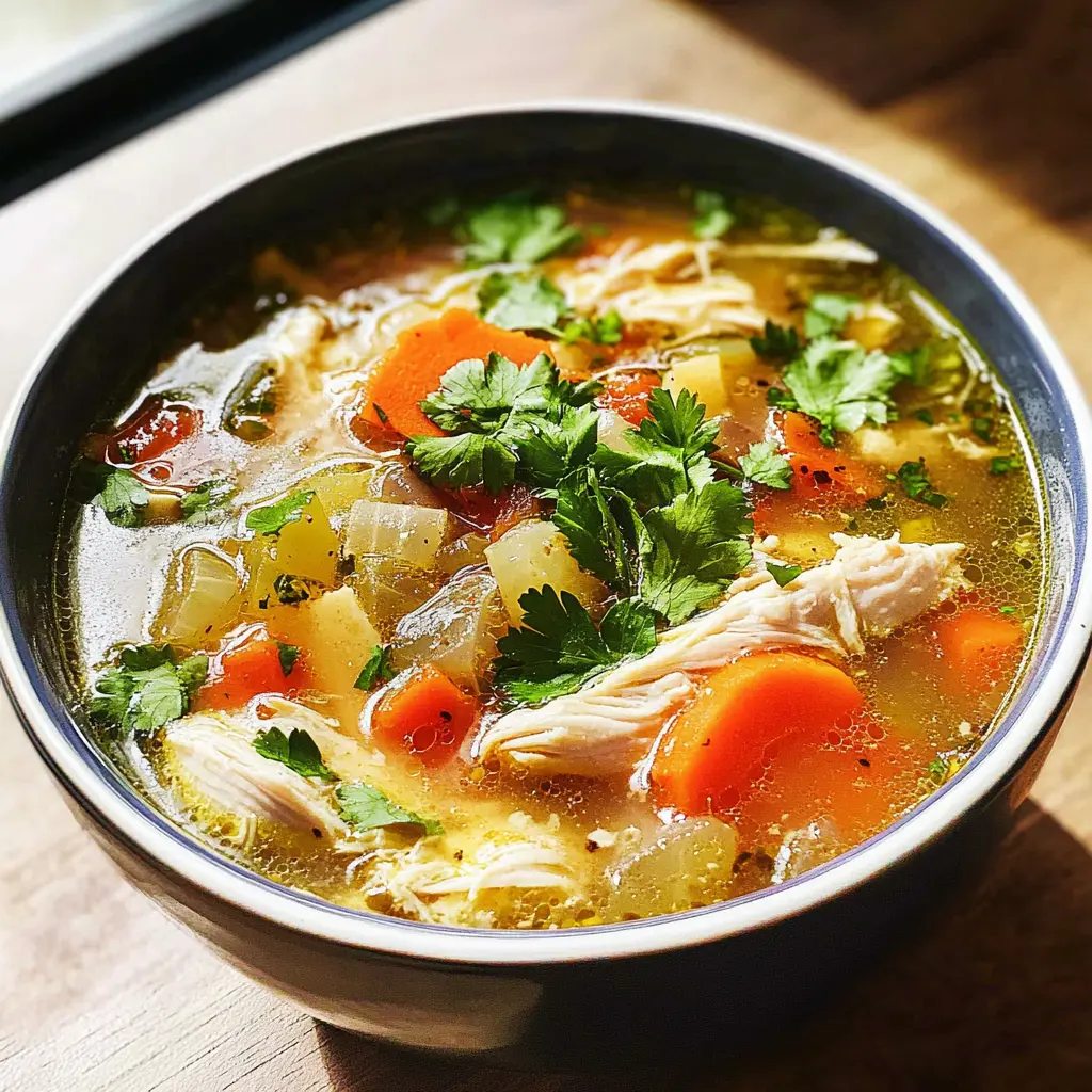 Warm up your day with this Easy 5-Ingredient Crockpot Paleo Chicken Soup! Made with tender chicken, fresh veggies, and zesty spices, it's a wholesome meal that’s ready when you are. Perfect for busy weeknights or cozy weekends, this simple recipe will keep you satisfied and nourished. Save this pin for a fulfilling, no-fuss dinner idea that everyone will love!