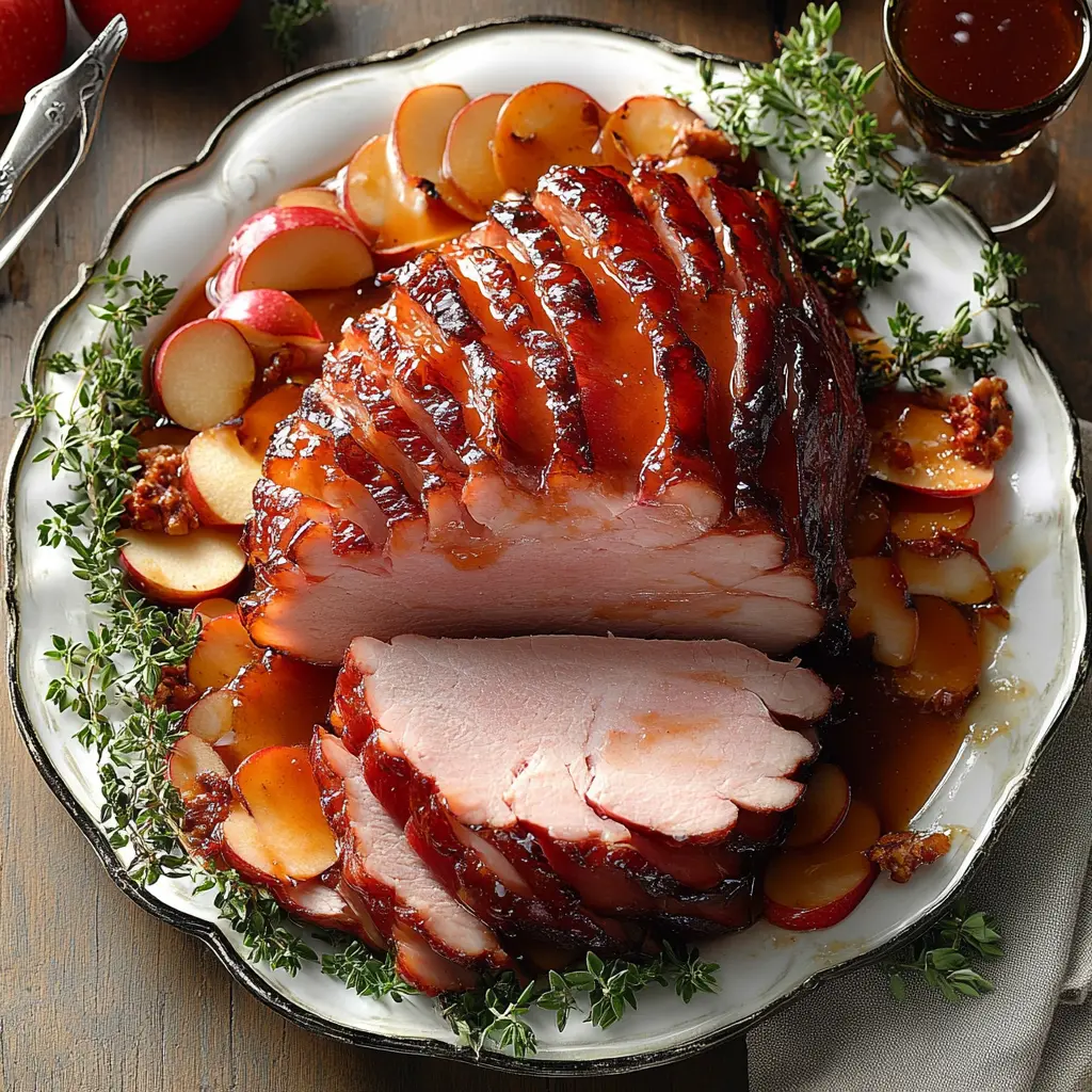 Get ready to impress your guests with this mouthwatering Apple Cider-Glazed Ham! This recipe features tender, juicy ham coated in a sweet and tangy apple cider glaze that adds a delightful twist to your holiday meals. Perfect for gatherings, this dish will have everyone asking for seconds. Save this recipe for an unforgettable feast!