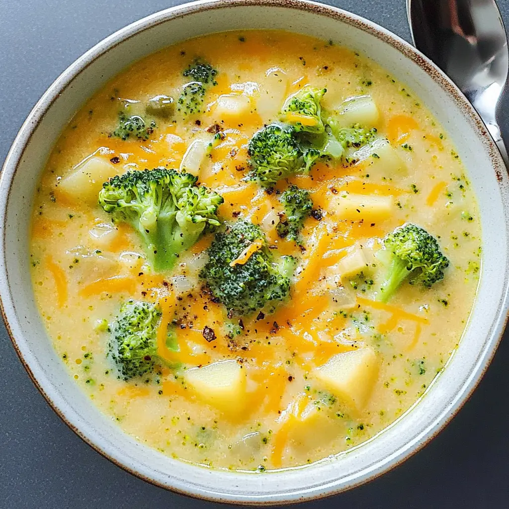 Warm up with this creamy Broccoli Cheese Potato Soup! Packed with tender potatoes and vibrant broccoli, this comforting dish is perfect for chilly days. The merging of cheesy goodness with wholesome veggies creates a delightful balance. Save this recipe for family dinners or cozy nights in!