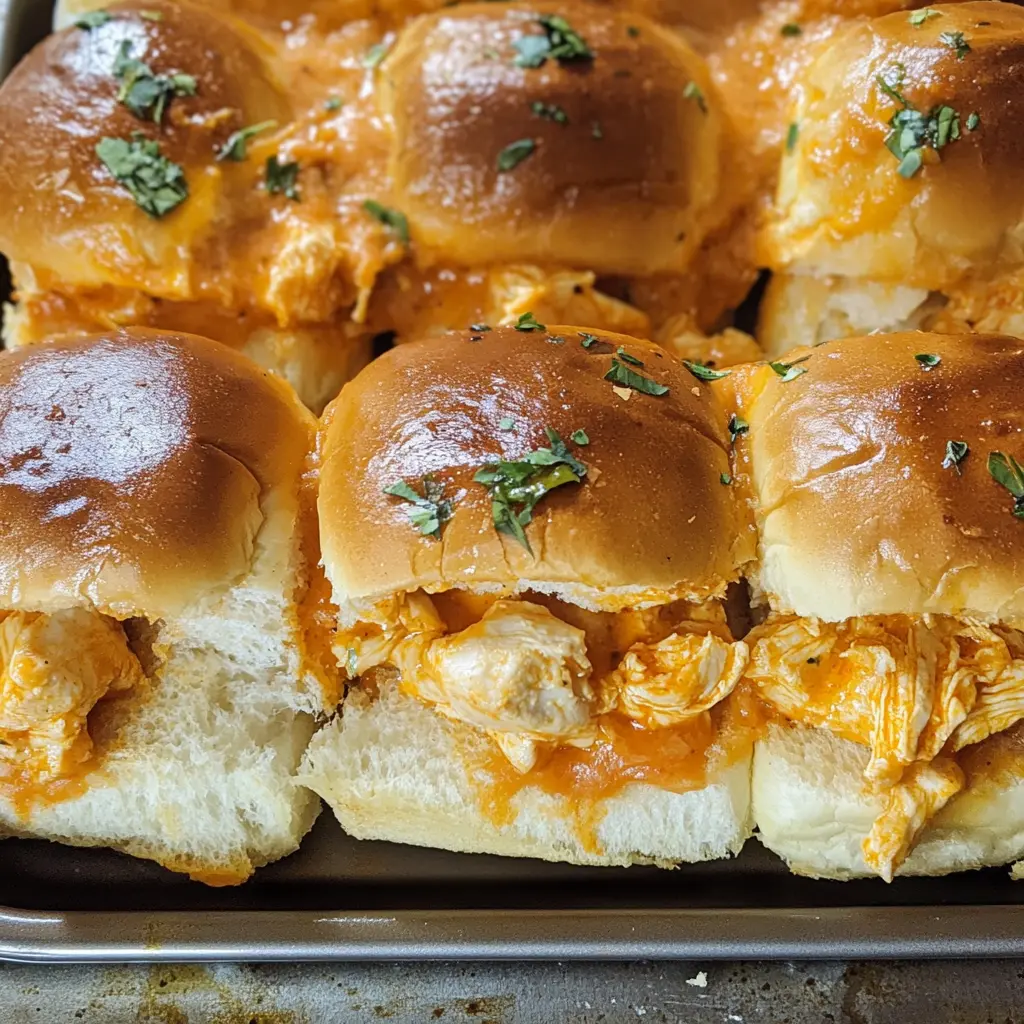 Get ready for a flavor explosion with these Buffalo Chicken Sliders! Juicy chicken smothered in spicy buffalo sauce on soft rolls makes for the perfect appetizer or game day snack. These sliders are not just tasty; they're also super easy to make! Save this recipe for your next gathering or family night and enjoy every bite together!