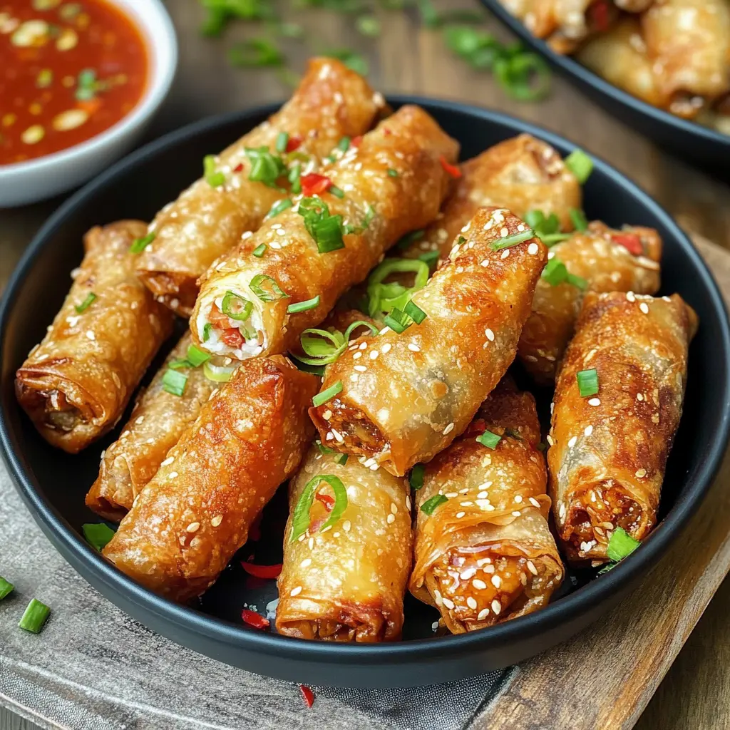 Crispy and delicious Chicken Egg Rolls are the perfect appetizer for any gathering! Packed with tender chicken and fresh veggies wrapped in crispy wontons, these treats are sure to please everyone. Perfect for game nights or parties, don’t forget to save this recipe for your next get-together! Bon appétit!