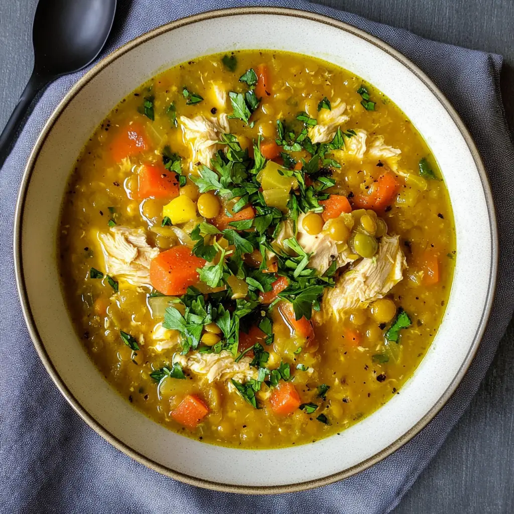 Warm up with this comforting Chicken Lentil Soup, packed with protein and rich flavors! Made with tender chicken, hearty lentils, and a blend of spices, it’s perfect for chilly days or a nourishing family meal. Save this recipe now to enjoy a bowl of goodness anytime you need a cozy pick-me-up! Perfect for lunch or a light dinner.