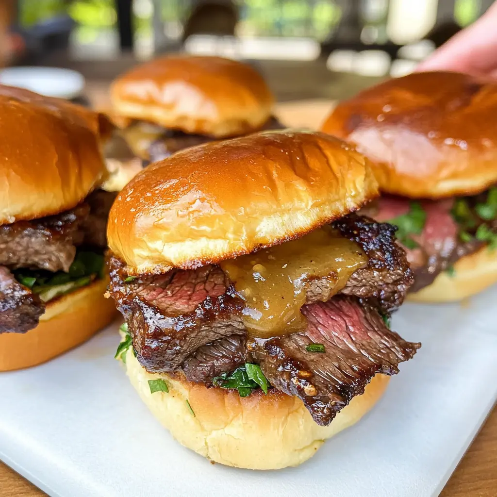 These Cowboy Butter Steak Sliders are the perfect blend of juicy steak and flavorful butter sauce! Featuring tender meat topped with a zesty homemade cowboy butter, this recipe is a crowd-pleaser for game day or casual get-togethers. Save this pin for an easy, delicious appetizer that everyone will love! Perfect for tailgating or family gatherings!