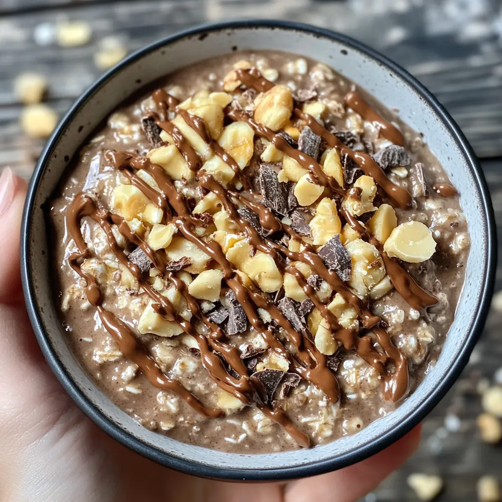 Start your day with a delicious blend of chocolate and peanut butter in these creamy overnight oats! With rich flavors and wholesome ingredients, this easy recipe is perfect for breakfast lovers. Packed with protein and fiber, it's not just tasty but nutritious too. Save it to enjoy a quick, satisfying meal any morning or as a healthy snack anytime!