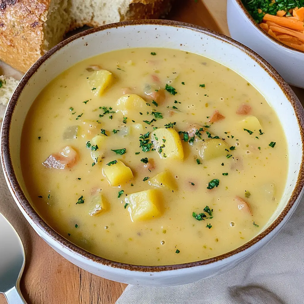 Warm up with this creamy German potato soup that’s perfect for chilly evenings! Made with tender potatoes, hearty vegetables, and a hint of smoky flavor, it’s a comforting dish everyone will love. Save this recipe now for a cozy dinner or as a delicious starter for your next gathering. You'll want to enjoy this classic favorite again and again!