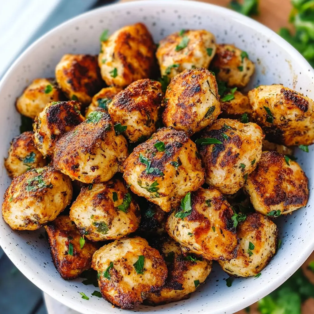 Enjoy these flavorful Greek Chicken Bites, perfect for a quick snack or a delightful appetizer! Juicy chicken marinated in zesty lemon, fragrant herbs, and spices delivers a burst of Mediterranean flavor in every bite. Whether for game day or a casual gathering, save this recipe for a tasty treat that everyone will love!