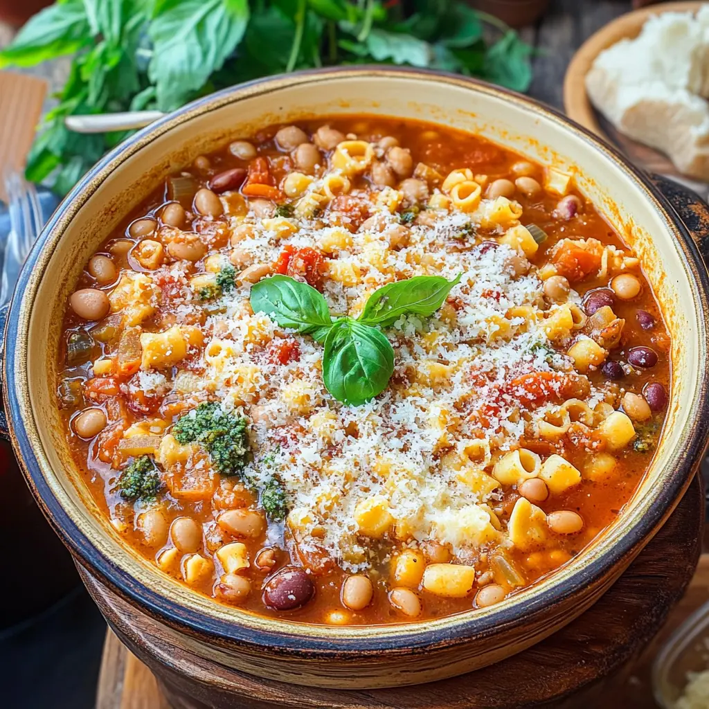 Warm up with this comforting Italian Style Bean and Pasta Soup! Packed with hearty beans, tender pasta, and vibrant vegetables, it’s a flavor-rich one-pot meal that'll satisfy your hunger. Perfect for chilly evenings or quick weeknight dinners. Save this recipe for a cozy night in or whenever you need a warm, fulfilling dish!