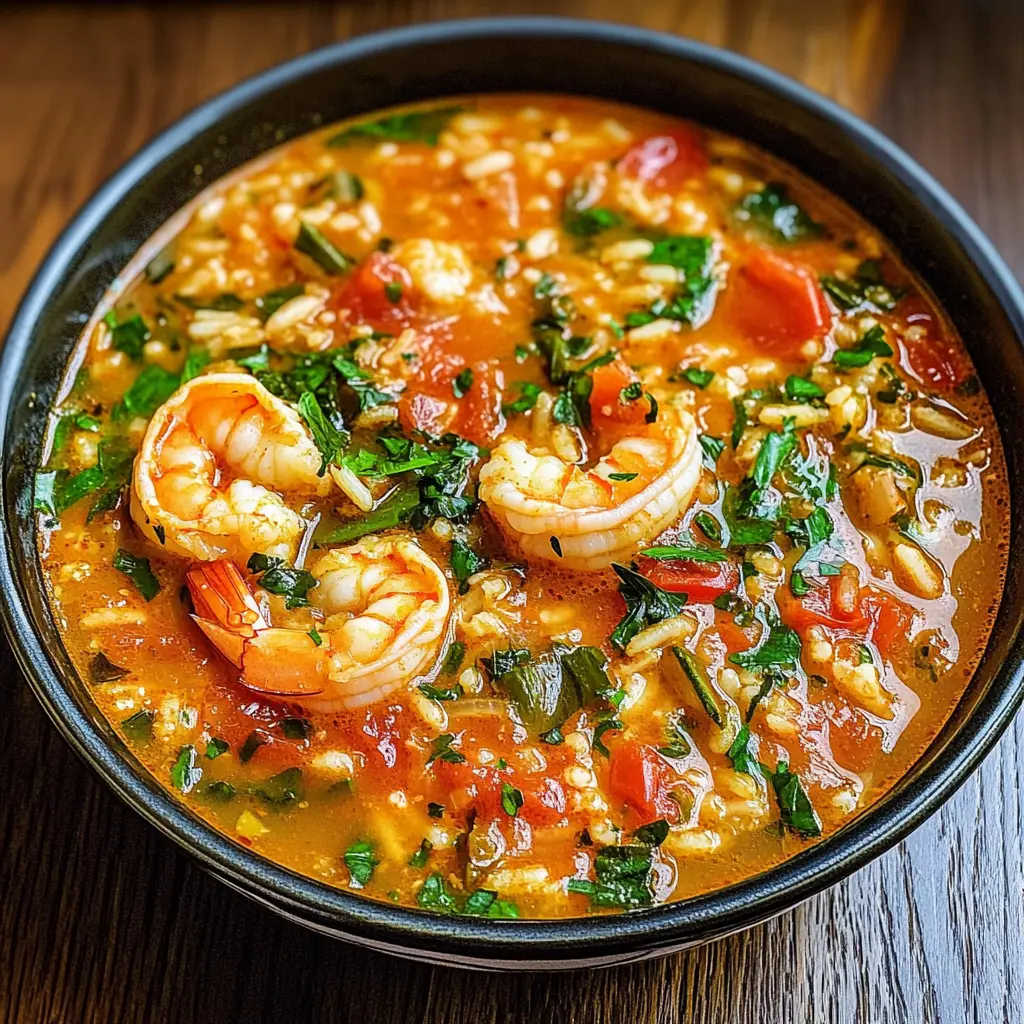 Warm up with a bowl of vibrant Mediterranean Tomato, Shrimp & Rice Soup! This delicious recipe features succulent shrimp, flavorful tomatoes, and tender rice, creating a comforting and nutritious dish. Perfect for cozy family dinners or impressing guests at a gathering. Save this recipe now and bring a taste of the Mediterranean to your kitchen!