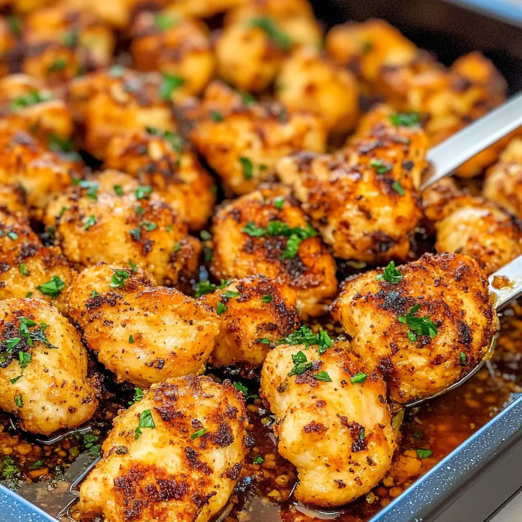 These oven-baked chicken bites are a game-changer for busy weeknights! Juicy, tender chicken coated in a crispy seasoning make them a hit for everyone. Perfect for school lunches, game days, or family dinners. Don't miss out on this easy recipe—save it now for your next meal prep!