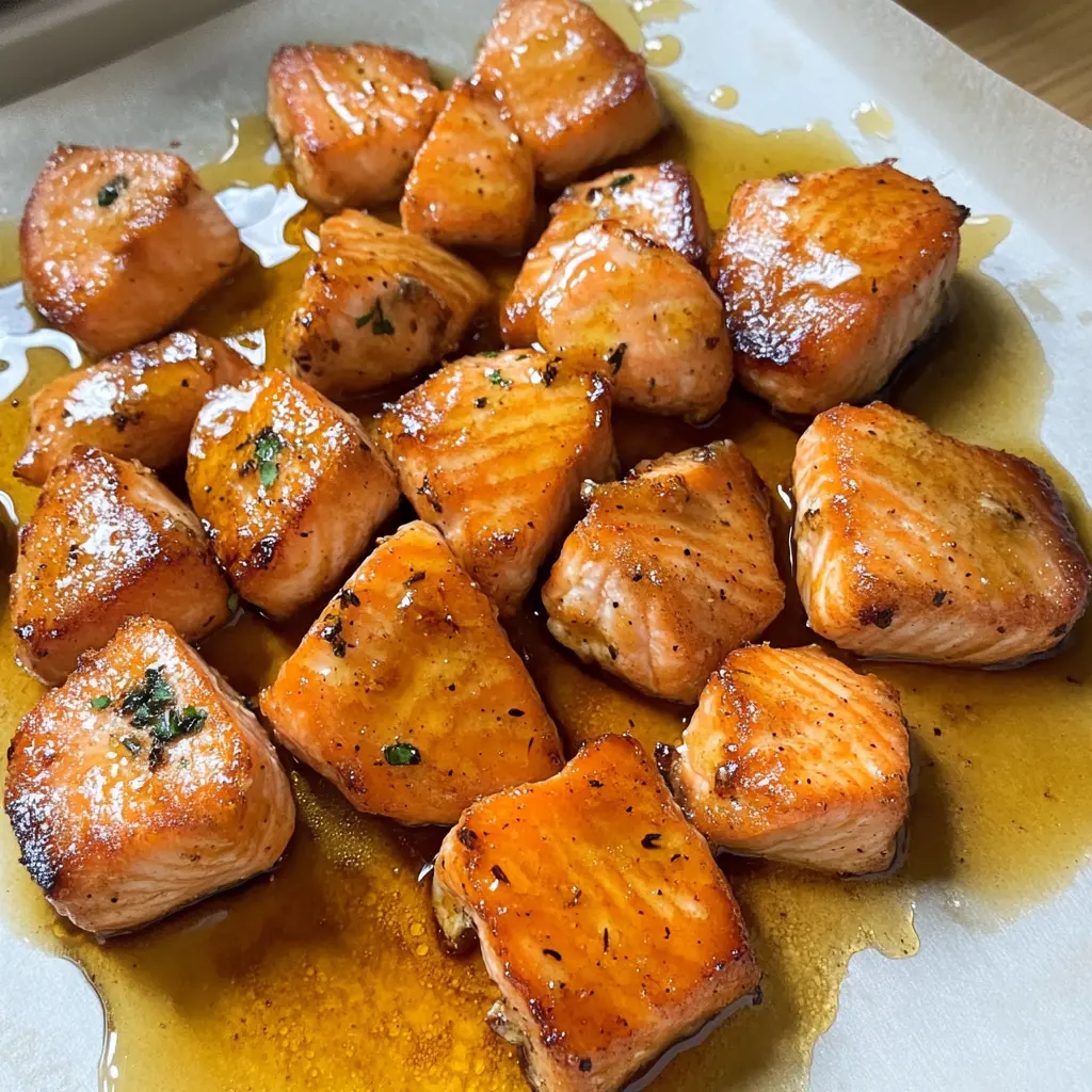 These Oven Baked Salmon Bites with Hot Honey are a delightful treat! Tender, flaky salmon paired with a spicy-sweet honey sauce makes for a perfect appetizer or main dish. Easy to prepare, this dish is packed with flavor and sure to impress! Save this recipe for your next family gathering or cozy dinner at home. Enjoy the deliciousness!