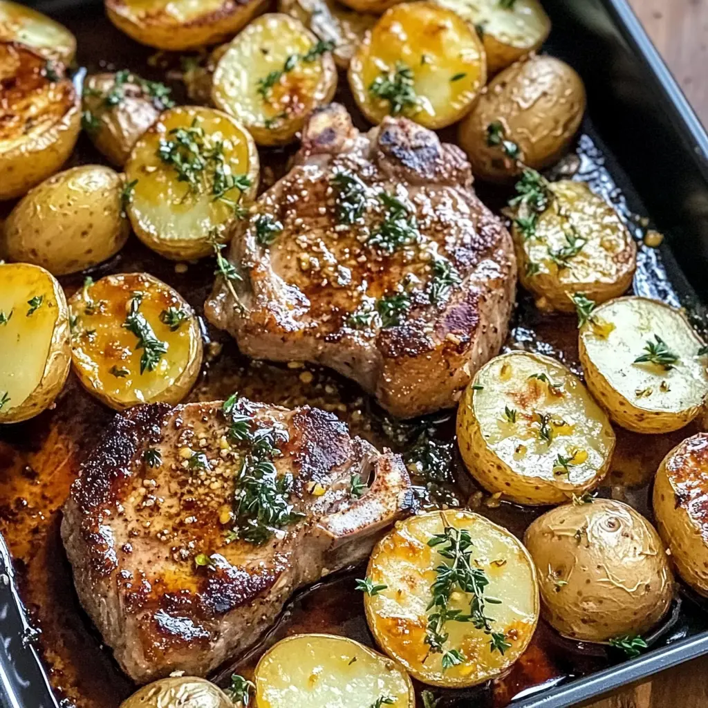 Enjoy a simple and delicious meal with these Sheet Pan Pork Chops and Potatoes! Juicy pork chops seasoned to perfection, paired with crispy potatoes and vibrant veggies make for an effortless dinner. Perfect for busy weeknights or cozy family gatherings. Save this recipe for a hassle-free meal that everyone will love!