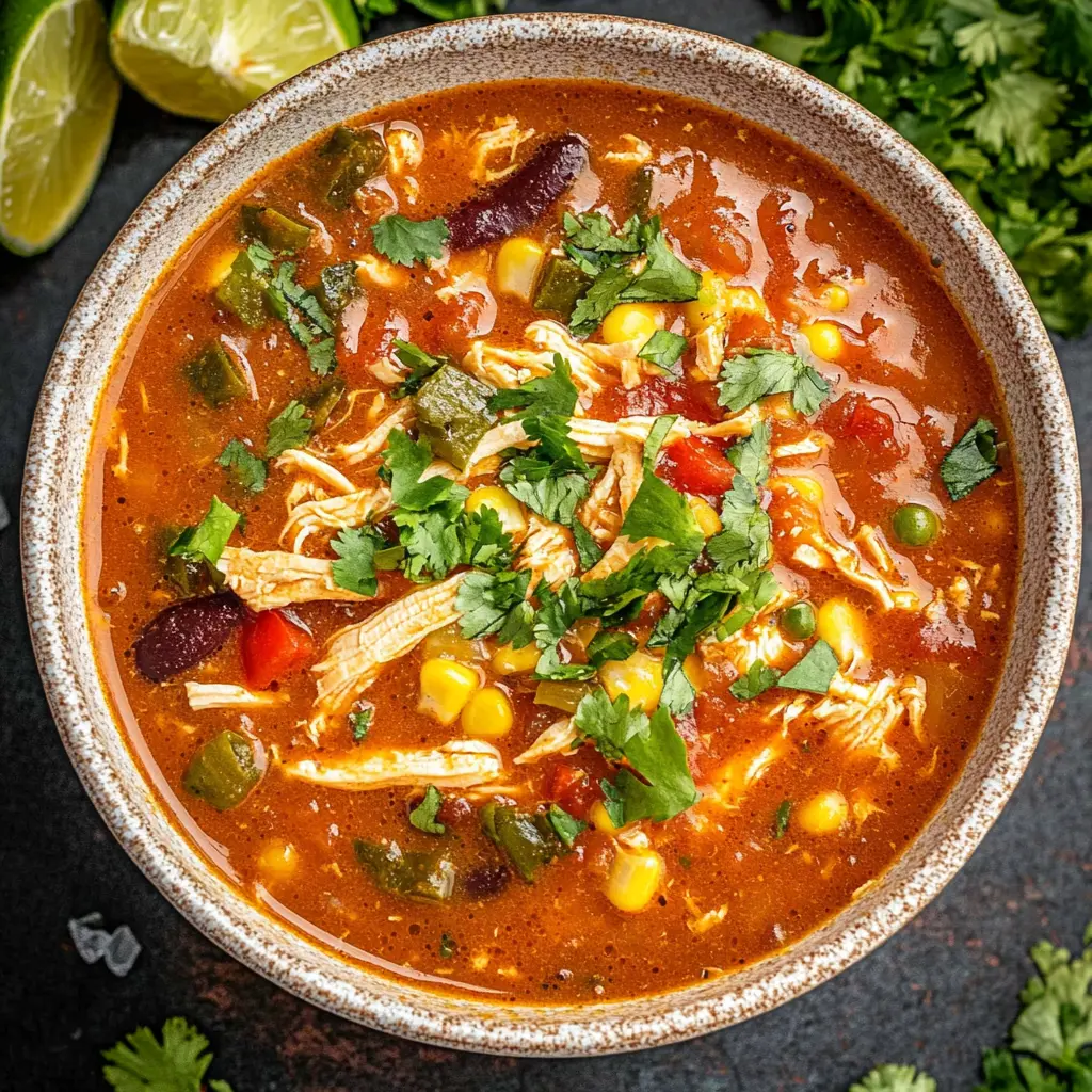 Warm up with a comforting bowl of Slow Cooker Chicken Enchilada Soup that's packed with bold flavors! This easy recipe features tender chicken, zesty enchilada sauce, and a mix of spices, perfect for busy nights. Ideal for cozy dinners or game day gatherings, save this delicious soup for a taste of warmth anytime you need it!