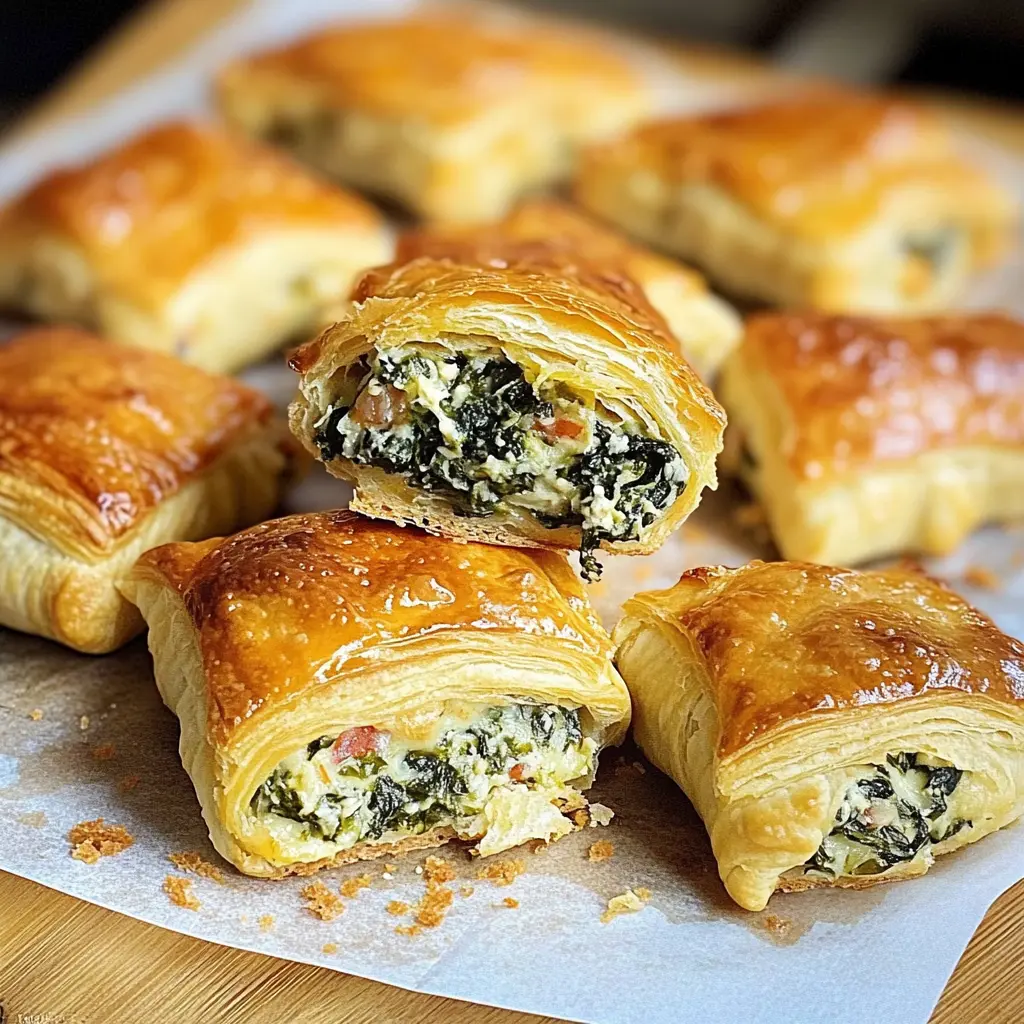 Perfect for parties, these Spinach Dip Crescent Bites are a delightful combination of creamy spinach and cheesy goodness wrapped in flaky crescent dough. Just pop them in the oven for a quick and tasty appetizer that everyone will love! Save this recipe for your next gathering and impress your guests with these easy, crowd-pleasing bites!