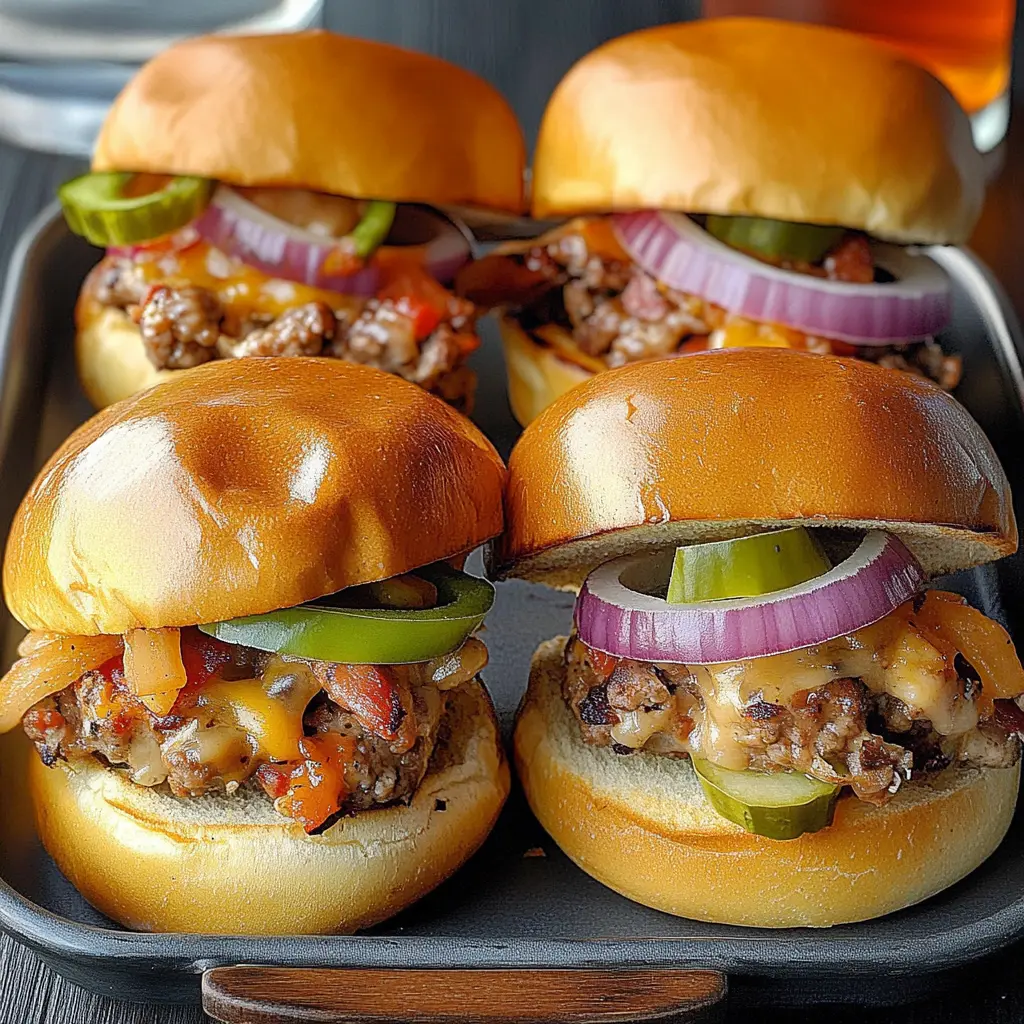 Kick off game day with these tasty Touchdown Brat Sliders! Perfectly grilled bratwurst nestled in soft slider buns, topped with zesty sauerkraut and tangy mustard for a flavor-packed bite. These sliders are a hit at any gathering, whether it's a game night or a backyard BBQ. Save this recipe and impress your friends at your next football party!