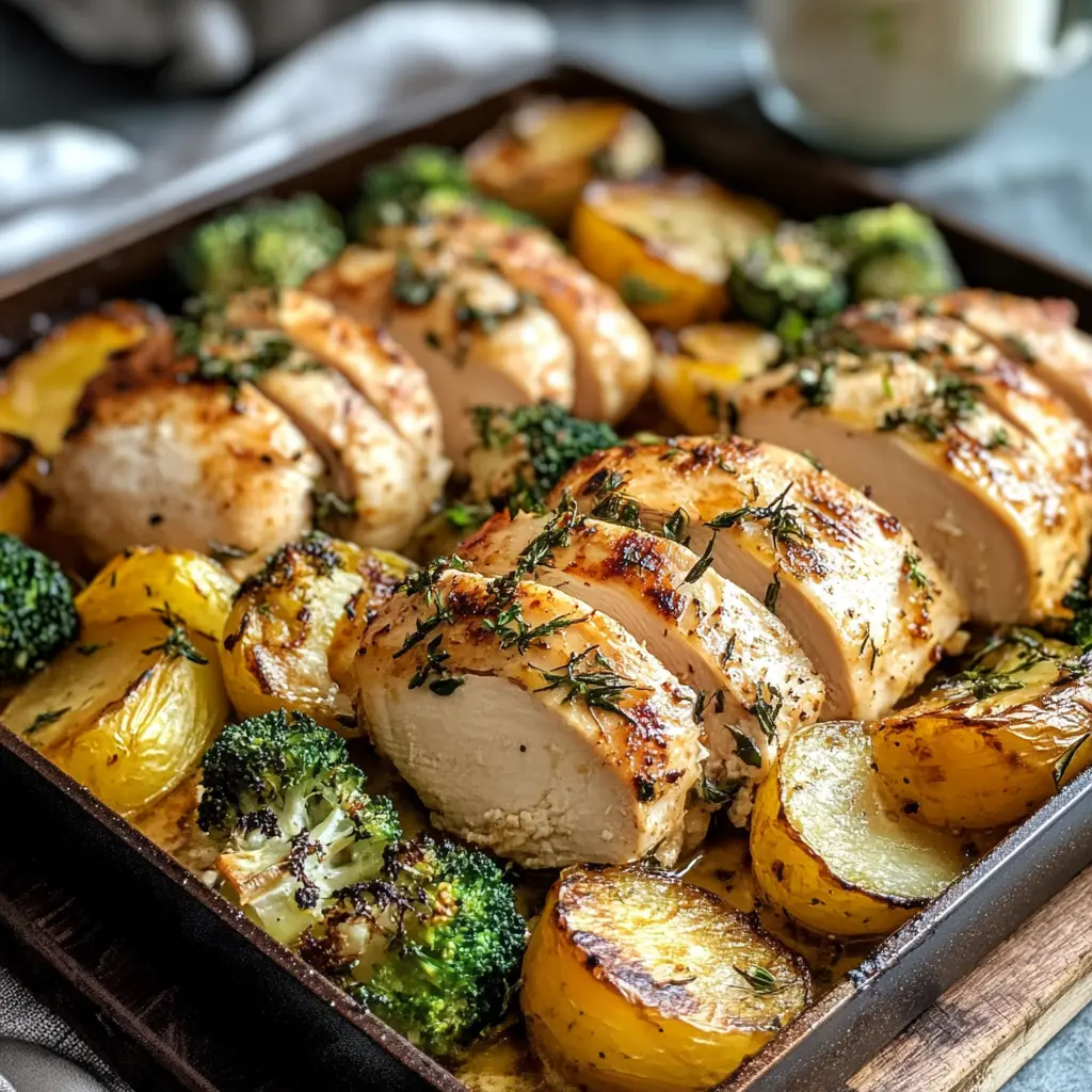 Get ready for an easy and delicious Chicken Sheet Pan Dinner! This recipe highlights juicy chicken, colorful veggies, and flavorful herbs, all cooked together for a hassle-free meal. Perfect for weeknight dinners or family gatherings, just prep, pop it in the oven, and enjoy. Save this pin to your dinner ideas board for quick weeknight inspiration!