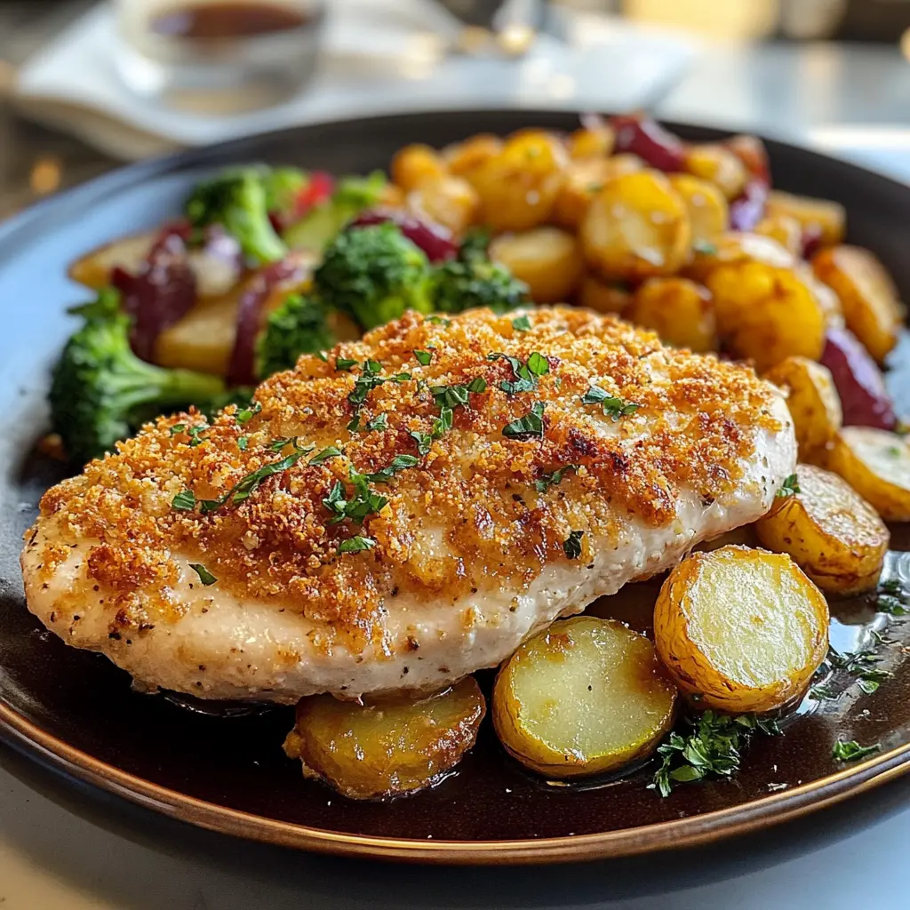 This Chicken Parmesan with Vegetables is a delicious twist on the classic dish! Packed with tender chicken, melty cheese, and colorful veggies, it's the perfect family dinner. Serve it with pasta or a side salad for a complete meal. Don’t forget to save this recipe for your next weeknight dinner or special gathering!