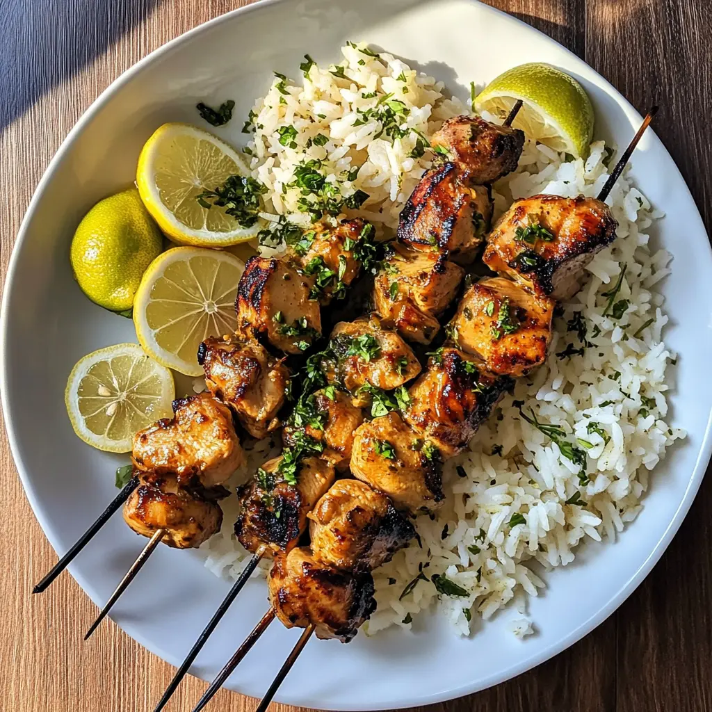 Juicy Greek Chicken Skewers paired with zesty Lemon Rice make for a delightful meal! This easy recipe features marinated chicken bursting with Mediterranean flavors, perfect for grilling or baking. Great for weeknight dinners or summer parties. Don’t forget to save this recipe for your next get-together!