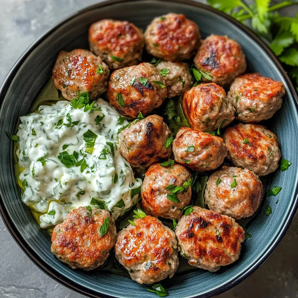 Get ready to enjoy a fresh twist on traditional meatballs! These Greek Turkey Meatballs are packed with flavor, featuring juicy turkey and fragrant herbs. Paired with a creamy, tangy tzatziki sauce, they're perfect for a light dinner or a fun appetizer. Save this recipe for your next gathering or a weeknight meal that everyone will love!