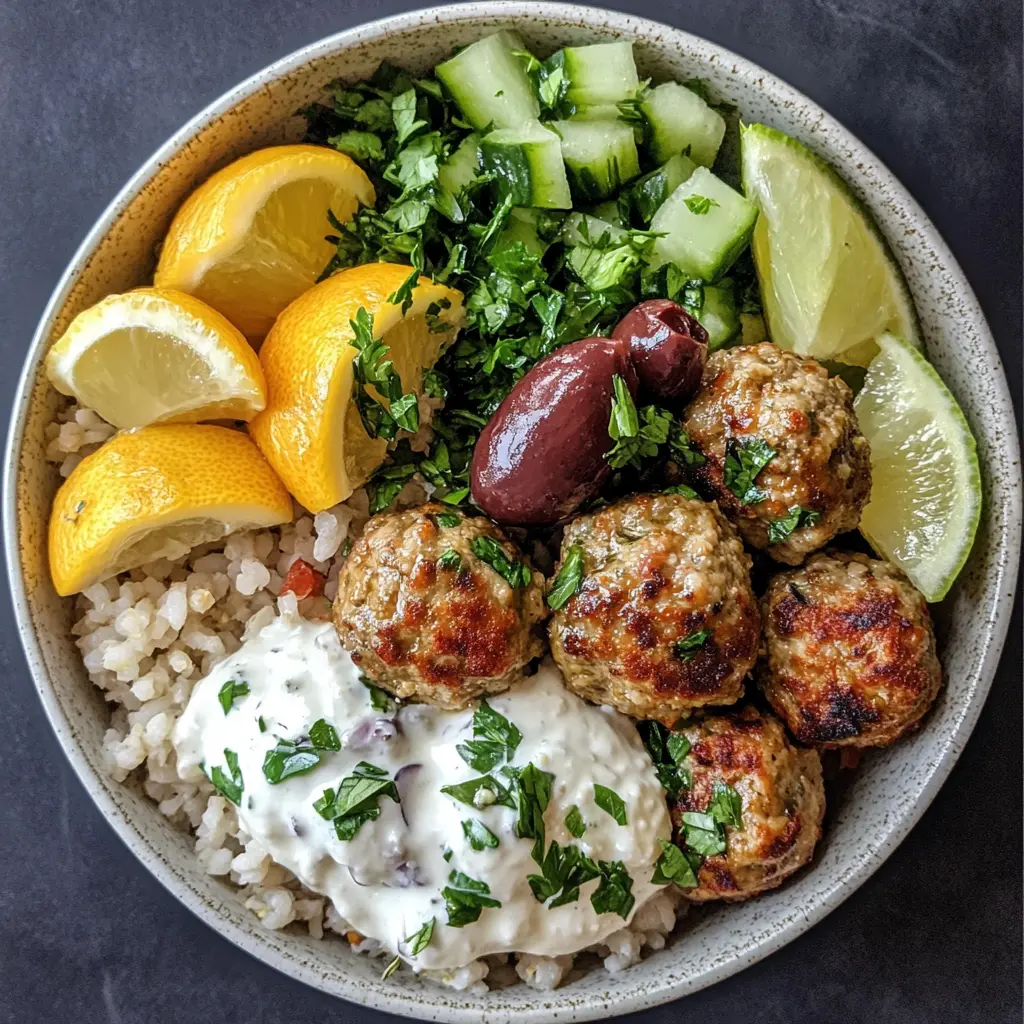 Ready for a delicious and healthy meal? This Mediterranean Bowl features flavorful ground turkey meatballs, fresh veggies, and vibrant Mediterranean spices that are sure to brighten your table. Perfect for meal prep or a quick weeknight dinner, this recipe is a hit for any occasion! Save it now and bring a taste of the Mediterranean to your kitchen tonight!