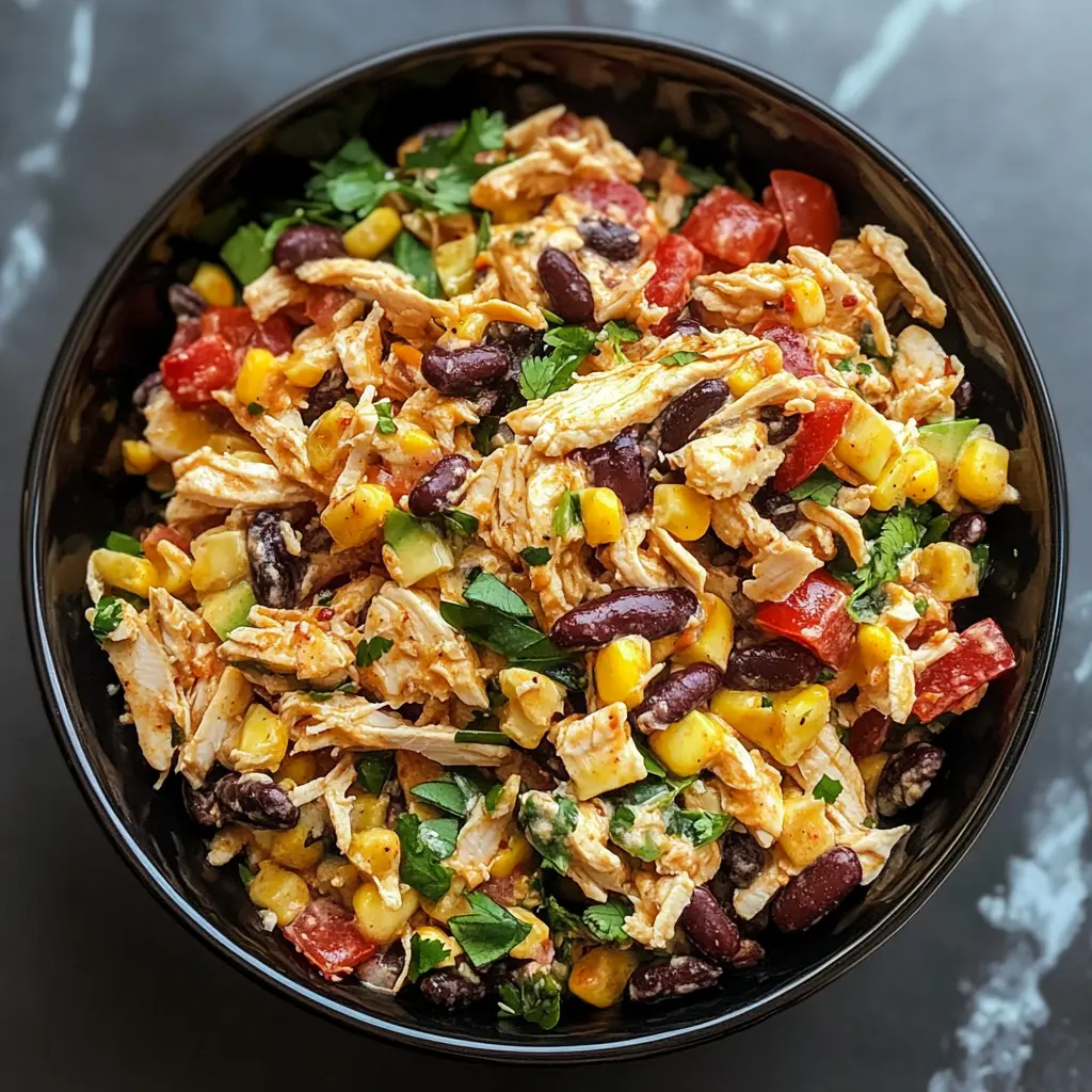 This Quick Southwest Chicken Salad is a colorful medley of fresh ingredients that bursts with flavor! Loaded with juicy chicken, black beans, corn, and zesty dressing, it's perfect for a light lunch or a picnic. Don't miss out—save this recipe to whip up a healthy meal in no time! Perfect for warm days, gatherings, or meal prep!