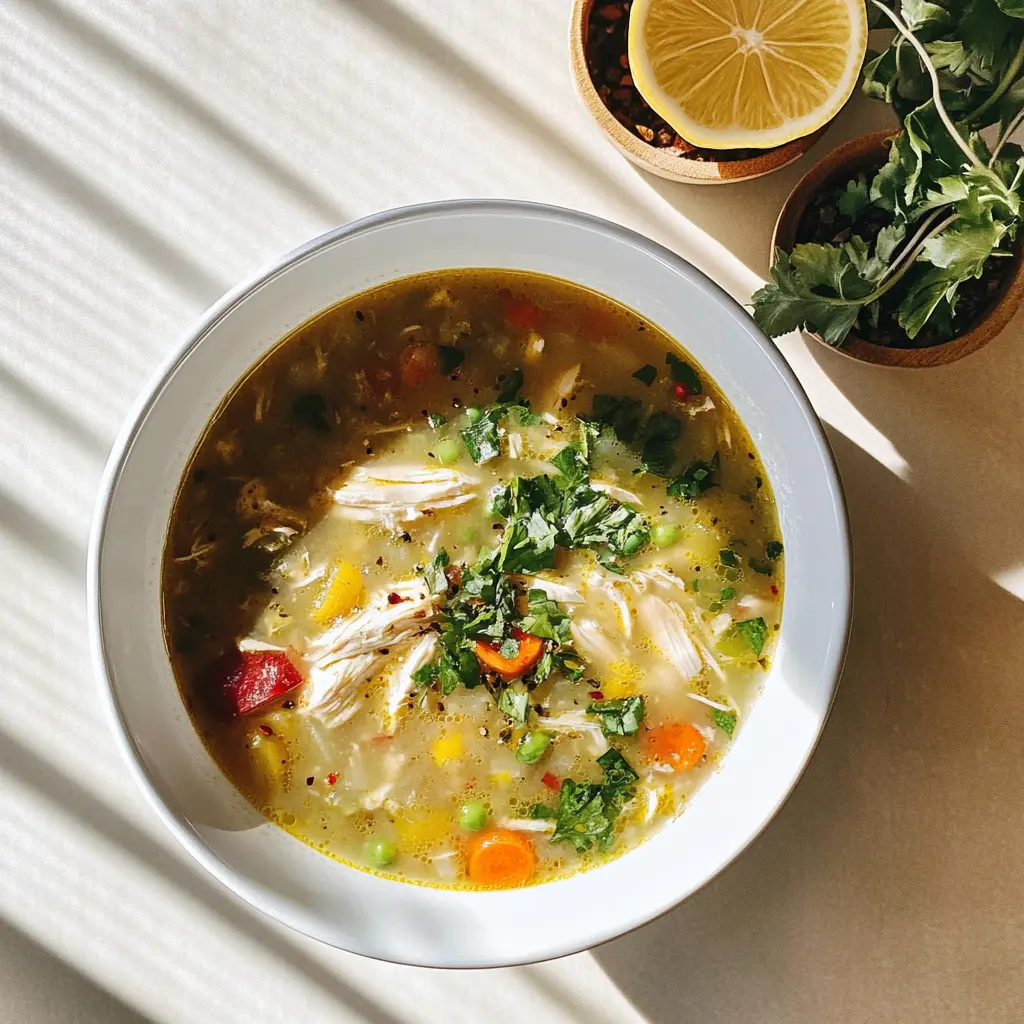 Warm up with a bowl of Simple Lemony Chicken Soup! This cozy recipe features tender chicken, fresh spring veggies, and a zesty lemon twist that brightens every spoonful. Perfect for a quick weekday meal or a comforting weekend treat. Save this delicious soup recipe for your next family dinner or chilly day! 🍋🥕🥦