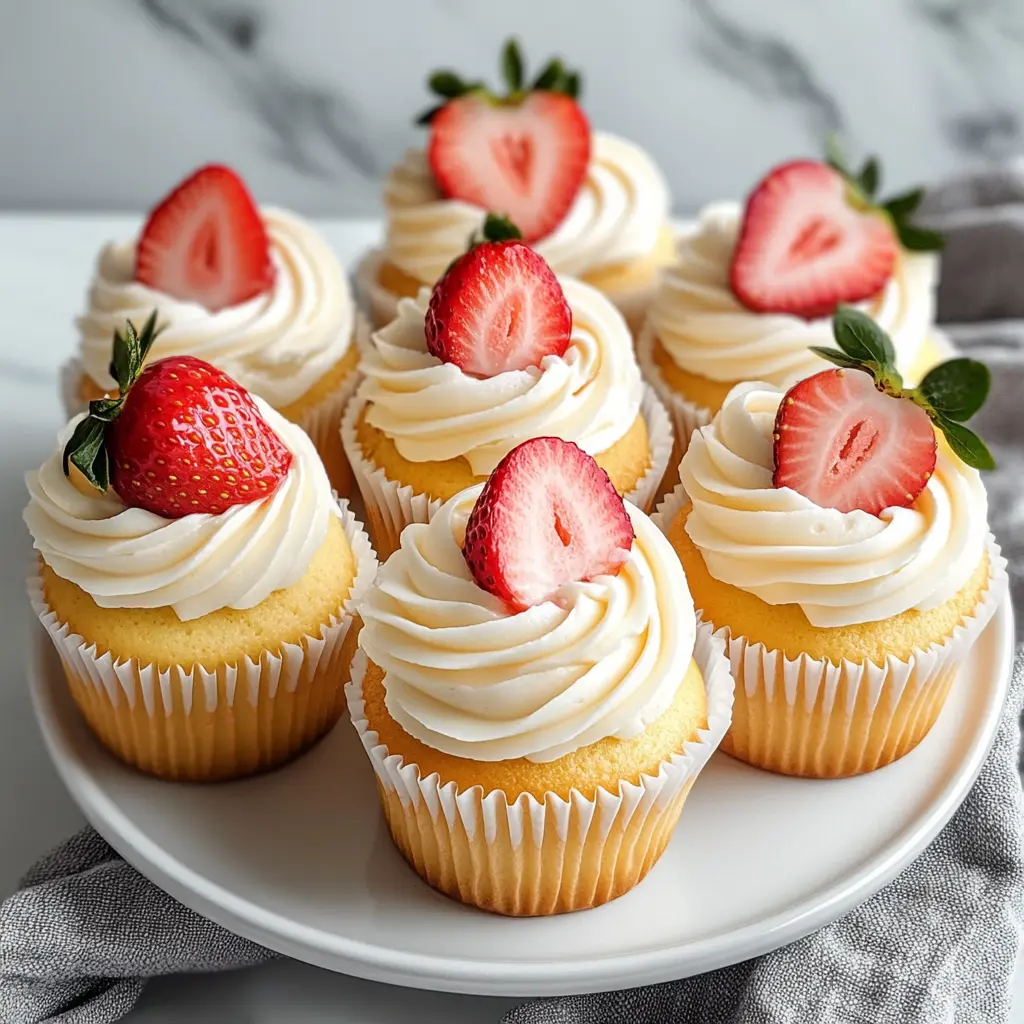 These Strawberry Shortcake Cupcakes are a delightful twist on a classic dessert! With soft vanilla cupcakes filled with fresh strawberries and topped with light whipped cream, they are perfect for any celebration or a sweet treat. Save this recipe for your next gathering or picnic, and impress your friends with these charming, bite-sized delights!