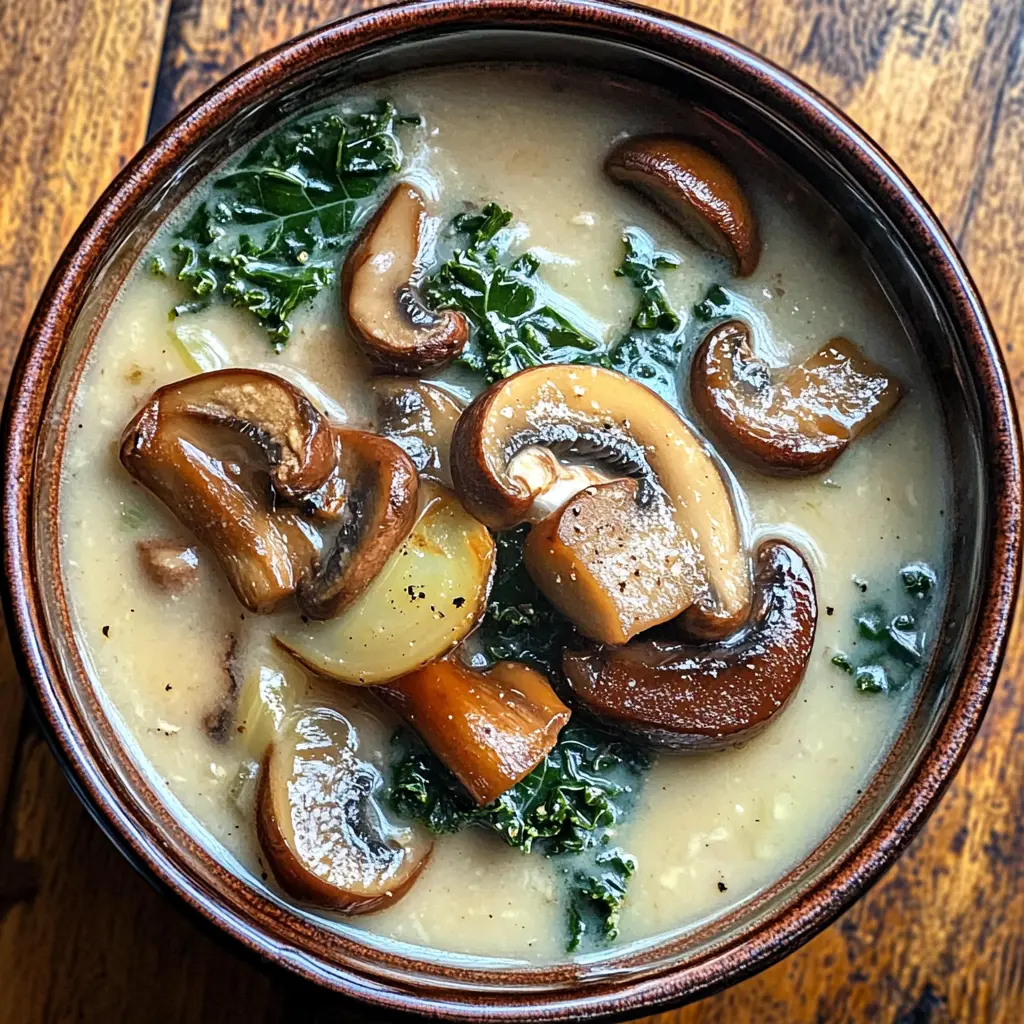 Warm up with this delicious Wild Mushroom, Caramelized Onion, and Kale Soup! Loaded with earthy mushrooms, sweet caramelized onions, and vibrant kale, this comforting bowl is perfect for chilly days. Ideal for a cozy dinner or a meal prep option, be sure to save this recipe for when you crave something hearty and healthy!