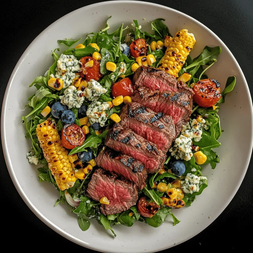 Enjoy a fresh take on salads with this Balsamic Steak Gorgonzola Salad featuring grilled corn! Tender steak, creamy gorgonzola cheese, and sweet grilled corn make this a flavor-packed dish that’s perfect for a light lunch or dinner. Save this recipe now for your next BBQ or meal prep, and impress your family and friends with a delightful salad they won’t forget!
