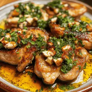 Juicy chicken thighs tossed in a vibrant chimichurri sauce make for a simple yet delicious meal! Packed with fresh herbs and garlic, this recipe brings bold flavors to your dinner table. Perfect for grilling or baking, it’s ideal for family gatherings or easy weeknight meals. Don’t forget to save this recipe for your next barbecue or cozy dinner night!