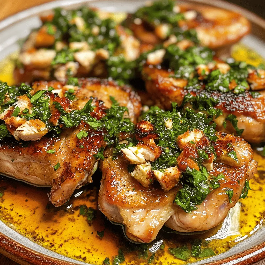 Juicy chicken thighs tossed in a vibrant chimichurri sauce make for a simple yet delicious meal! Packed with fresh herbs and garlic, this recipe brings bold flavors to your dinner table. Perfect for grilling or baking, it’s ideal for family gatherings or easy weeknight meals. Don’t forget to save this recipe for your next barbecue or cozy dinner night!