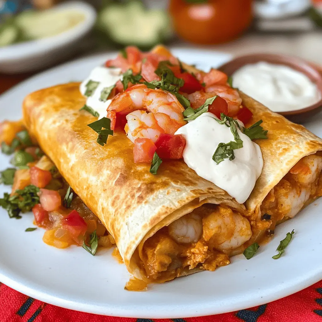Looking for a crispy treat packed with flavor? Try these Shrimp Chimichangas! Crispy tortillas filled with tender shrimp, spices, and gooey cheese make for a delicious meal. Perfect for taco night or a cozy dinner at home. Don't forget to save this recipe for your next culinary adventure!