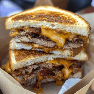 Get ready to enjoy a gooey, melty delight with this Smoked Brisket Grilled Cheese! Featuring savory smoked brisket and perfectly toasted bread, this sandwich is a flavorful twist on a classic. Perfect for lunch or as a game day snack, be sure to save this recipe for your next gathering!
