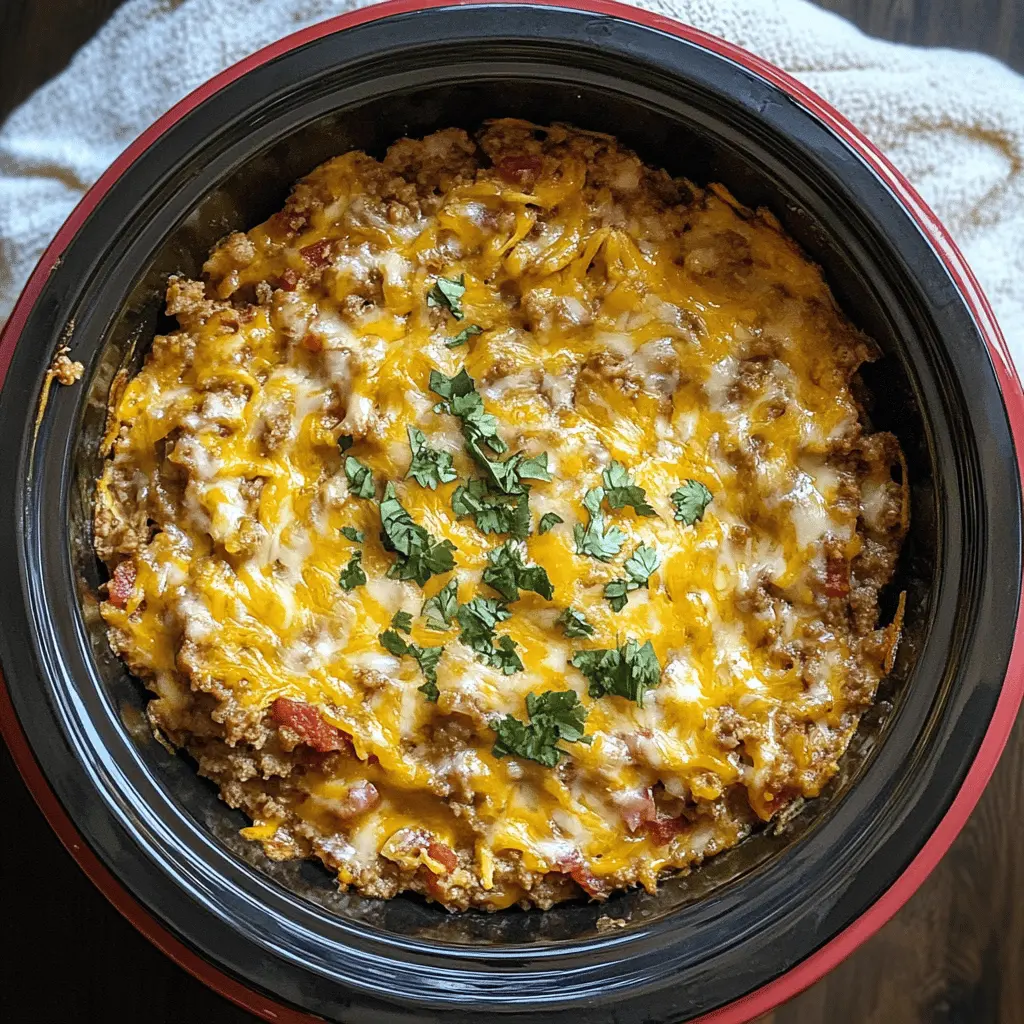 Transform your dinner with this easy Taco Crock Pot Hashbrown Casserole! Packed with tasty taco seasoning, creamy cheese, and crispy hashbrowns, it's the perfect comfort food for busy weeknights. This dish is sure to impress at potlucks or family gatherings. Save this recipe now for a delicious meal that everyone will love!
