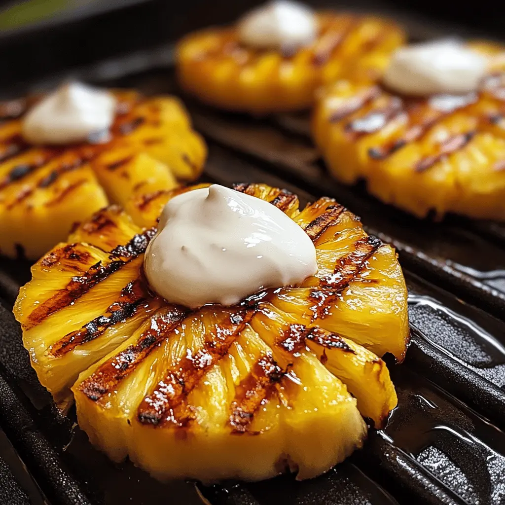 Bring a taste of summer to your table with this delightful grilled pineapple recipe! Juicy pineapple slices are enhanced by a rich brown sugar rum glaze that caramelizes beautifully on the grill. Perfect for BBQs, desserts, or as a tropical side dish, this recipe is sure to impress. Save this pin for your next gathering and enjoy a sweet getaway in every bite!